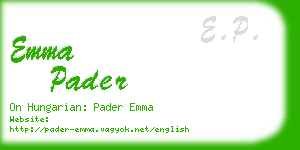 emma pader business card